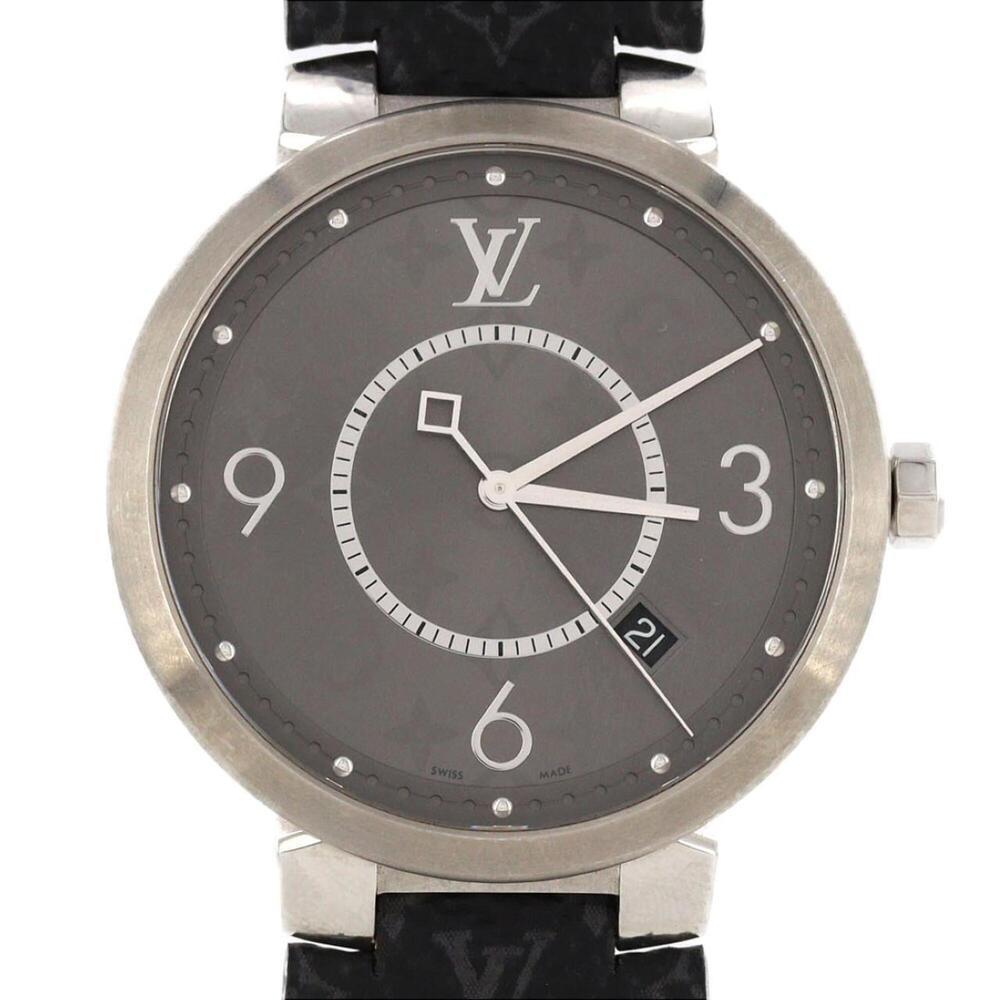Louis Vuitton Tambour Slim Monogram Q1dm0 Ss Quartz Watch